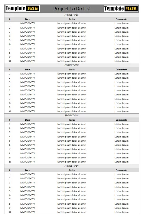 Project To-Do List Template 05