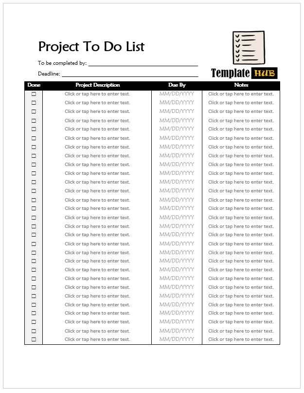 Project To-Do List Template 07