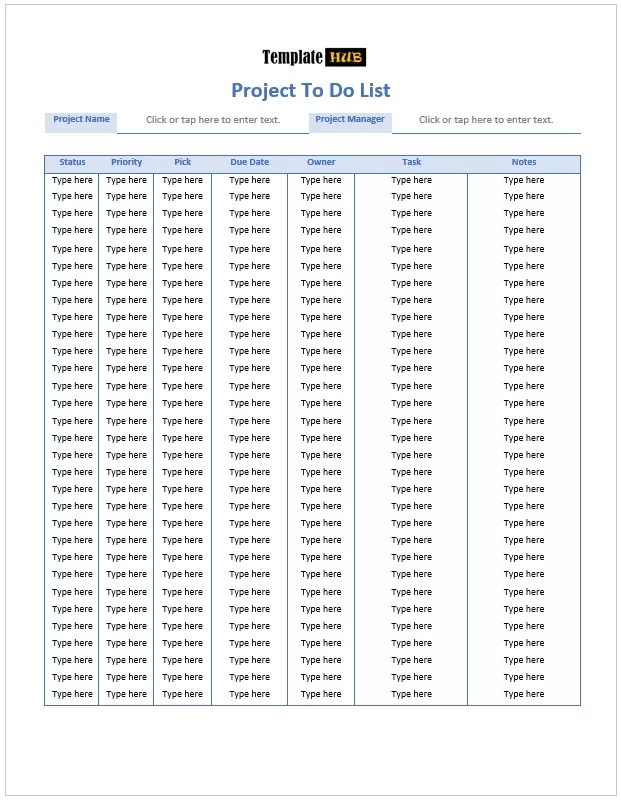 Project To-Do List Template 09