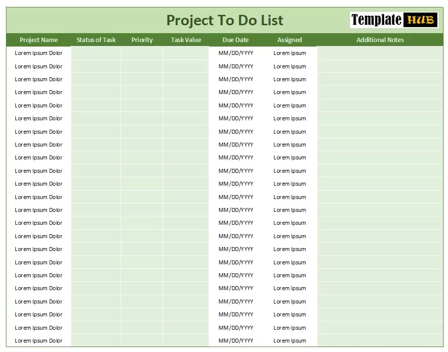 Project To-Do List Template 10