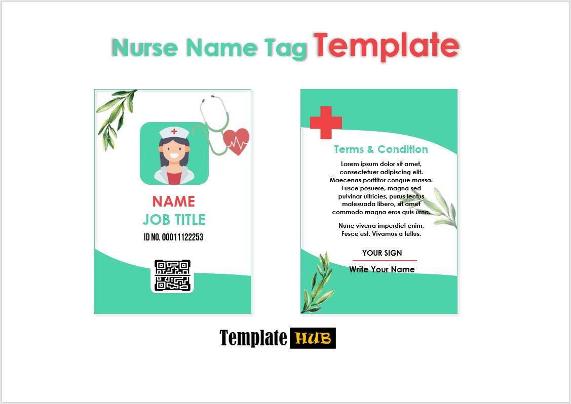 Nurse Name Tag Template Templates Hub