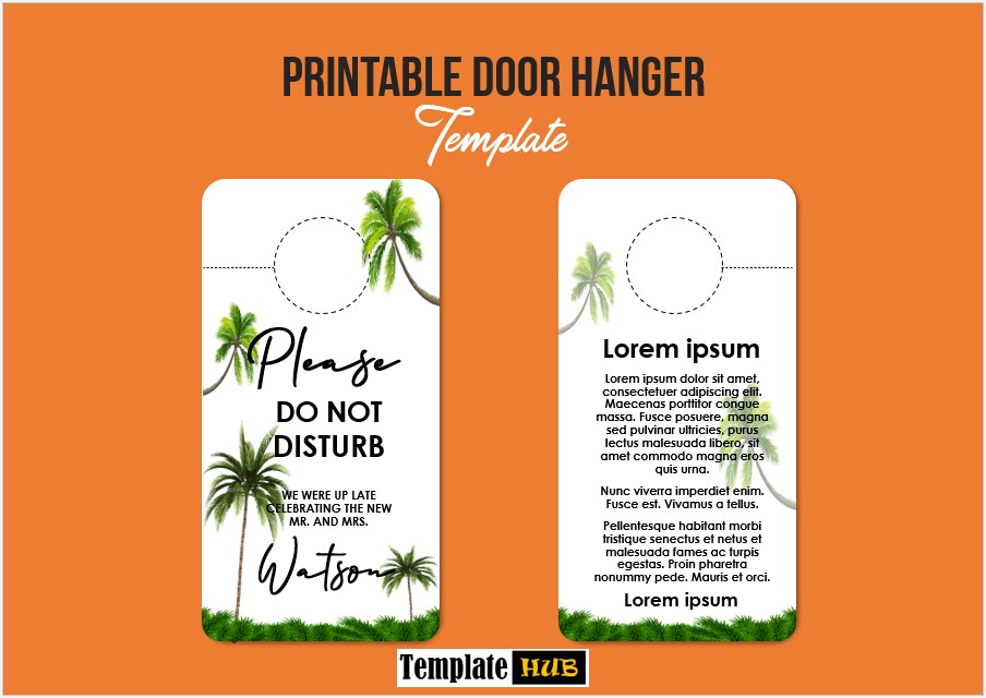 Printable Door Hanger Template – Modern Layout
