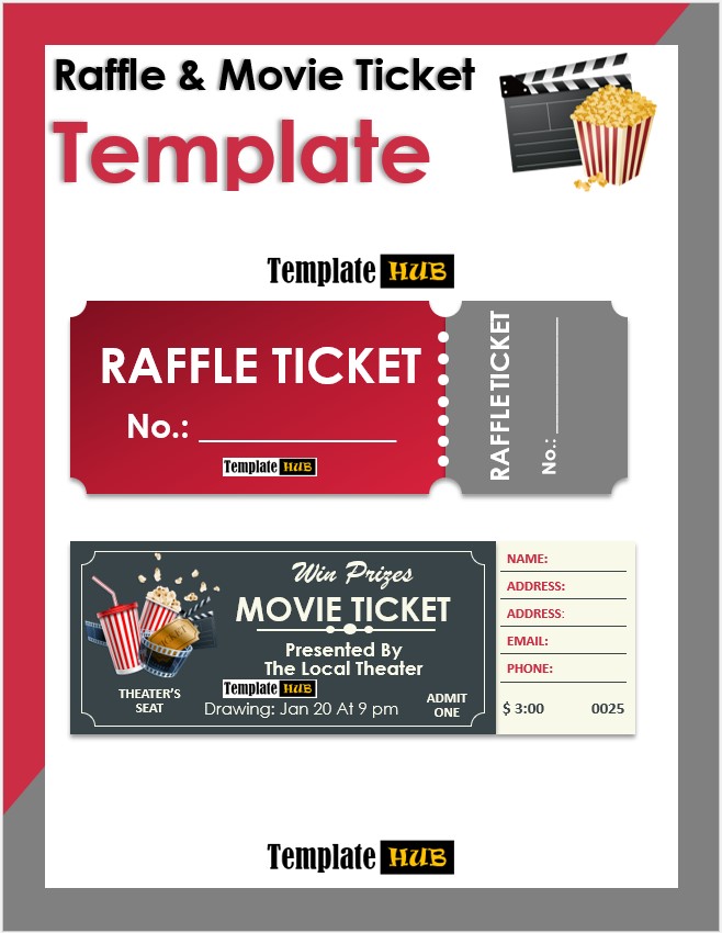 Raffle & Movie Ticket Template – Customizable Layout