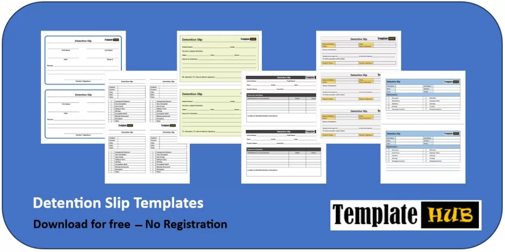 Detention Slip Templates Cover