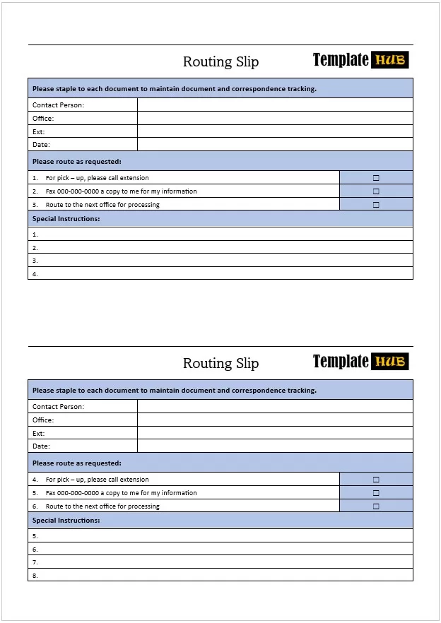 Free Routing Slip Template