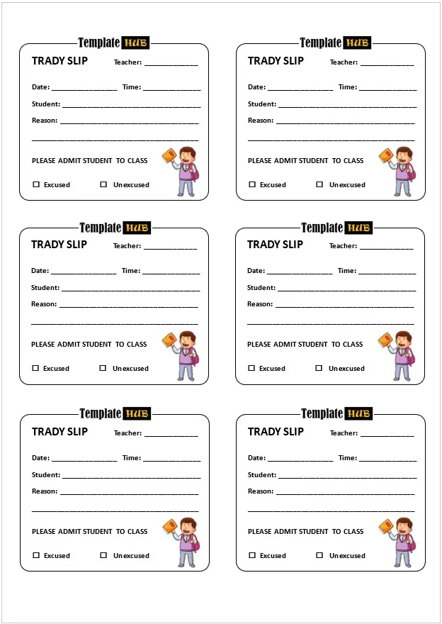 Free Tardy Slip Template