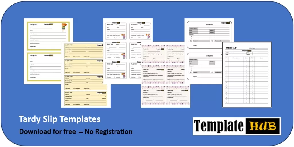 Free Tardy Slip Templates Cover Image