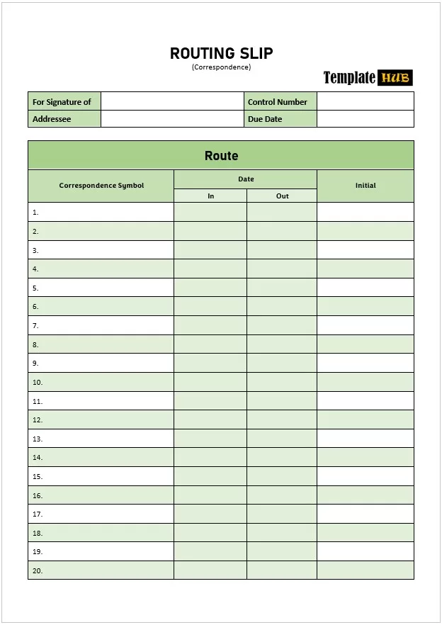 Simple Routing Slip Template