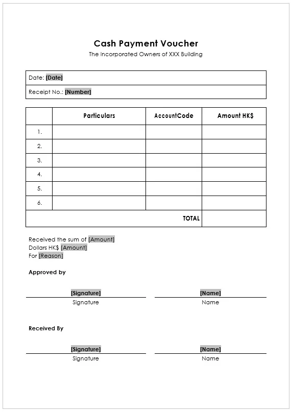 Cash Payment Voucher Format 02