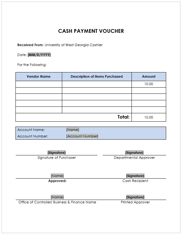 Cash Payment Voucher Format 05