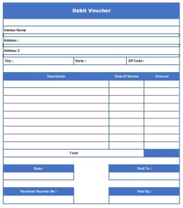Debit Voucher Template 01