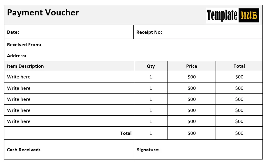 Payment Voucher Template 04