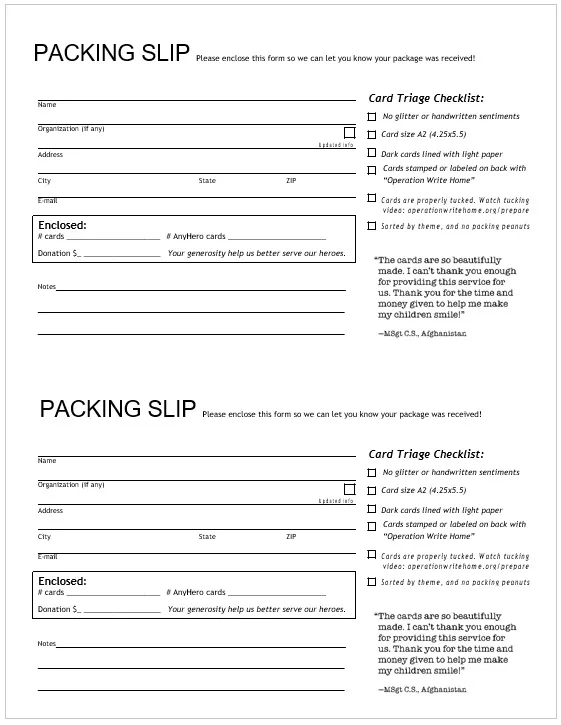 Shipping Packing Slip Template 03