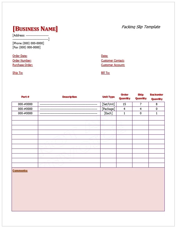 Shipping Packing Slip Template 05