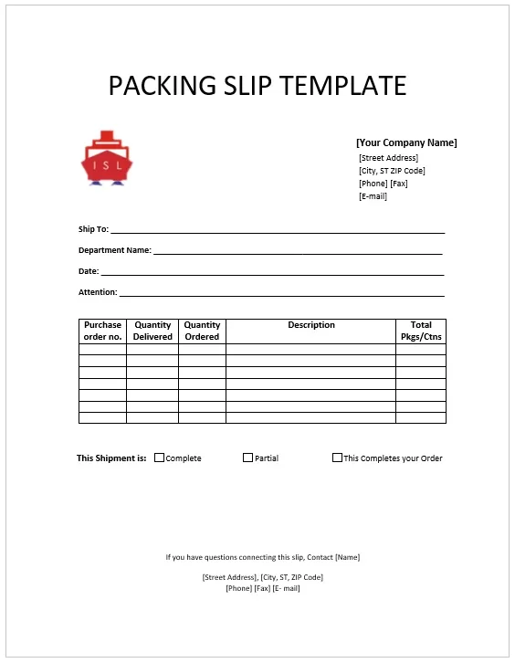 Shipping Packing Slip Template 06