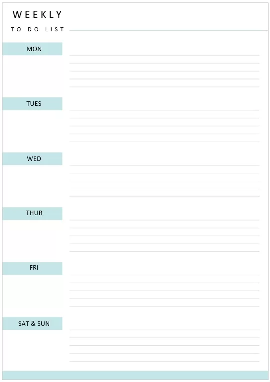 Simple Weekly To-Do List Template