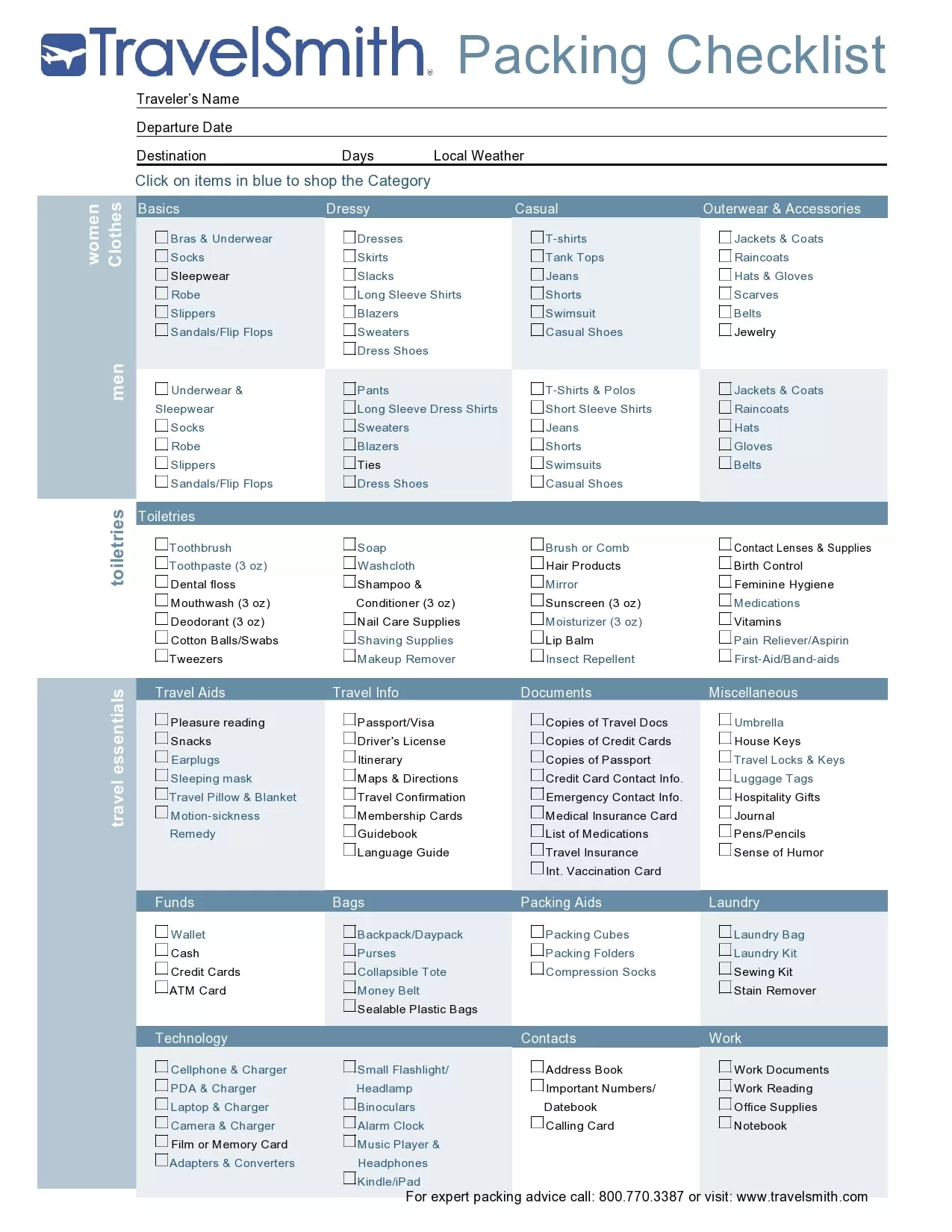 Trip Packing List Template 04