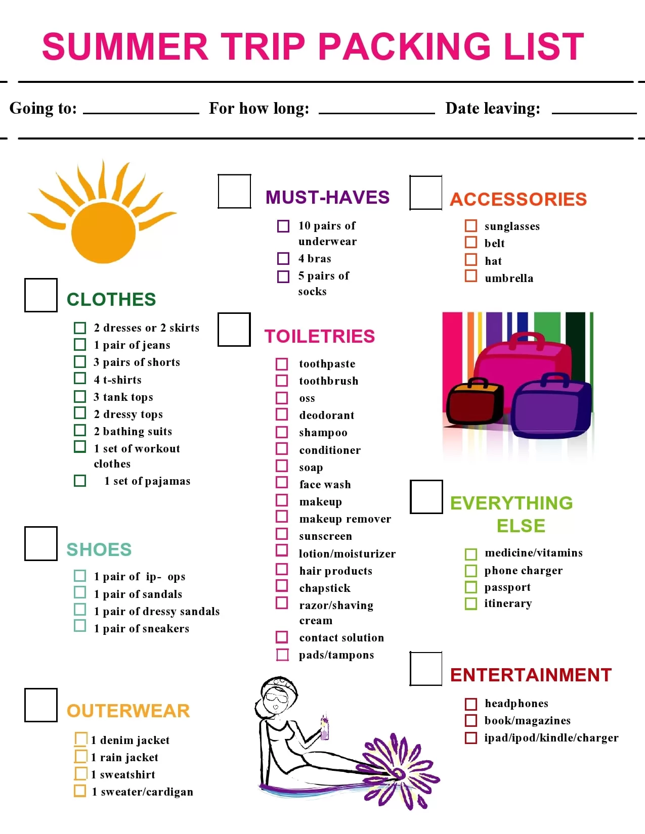 Trip Packing List Template 07