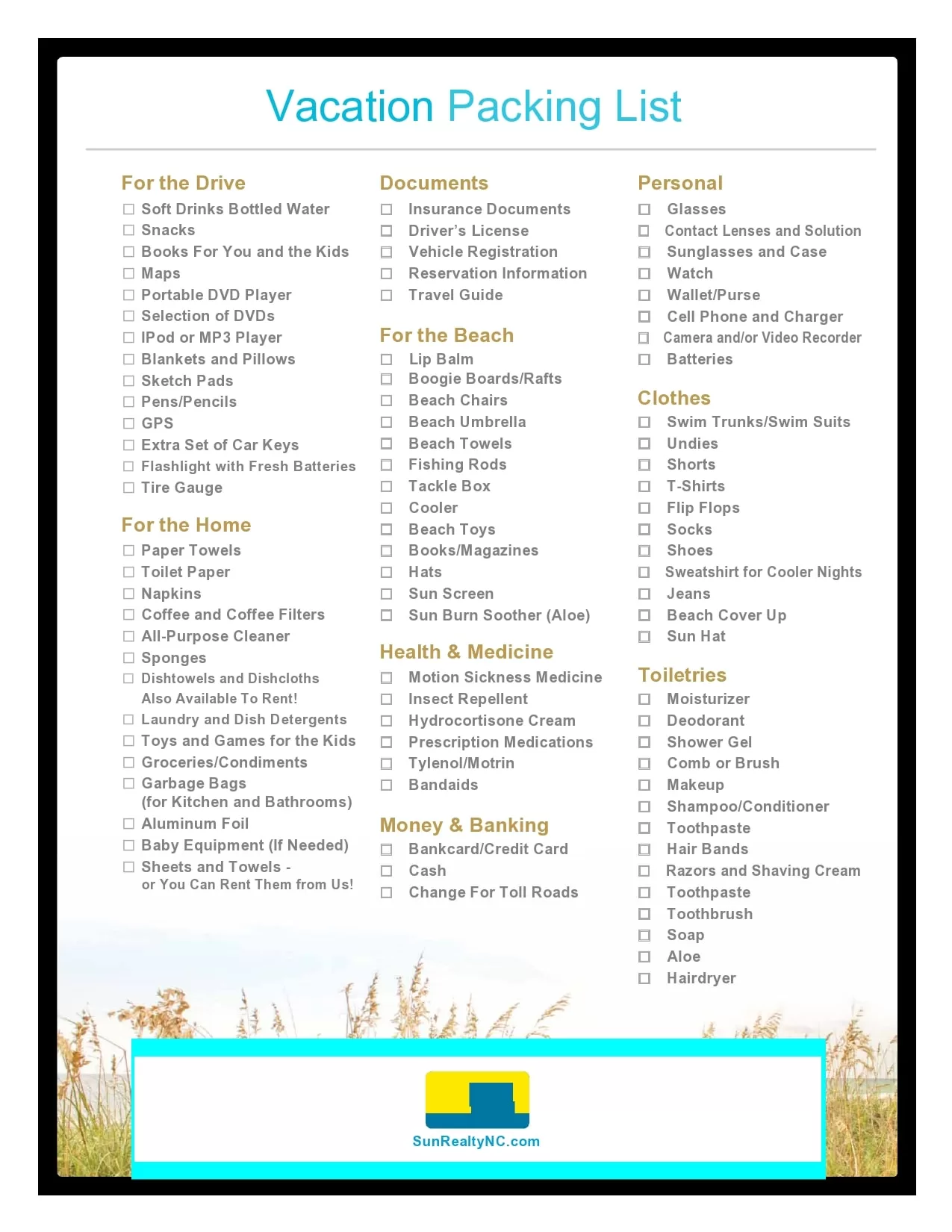 Trip Packing List Template 08