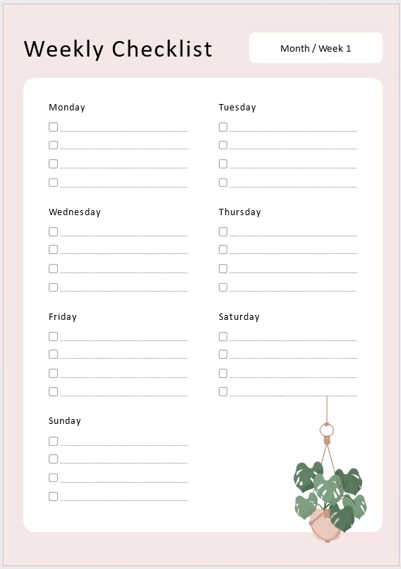 Weekly To-Do Checklist