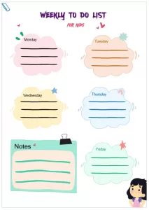 Weekly To-Do List Template for Kids