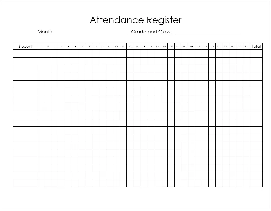 attendance register 04