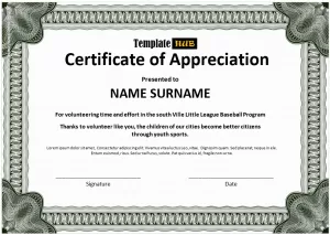 Certificate of Appreciation Template 03