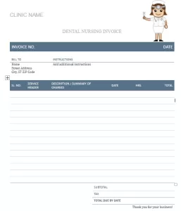 Dental Clinic Invoice Template 01