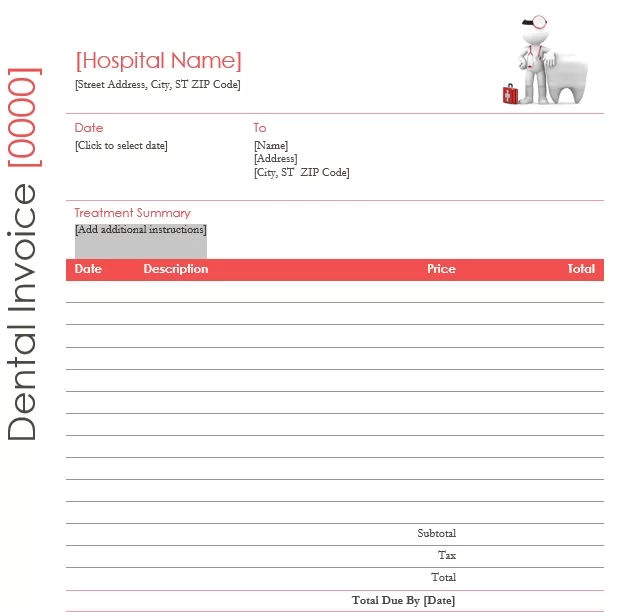 Dental Clinic Invoice Template 04