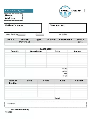 Dental Clinic Invoice Template 07