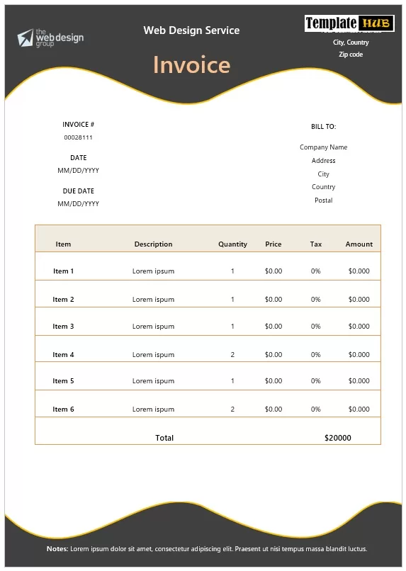 Web Design Service Invoice Template 15